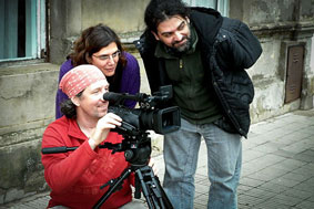 Filmación de la serie Fangio, viaje a la memoria